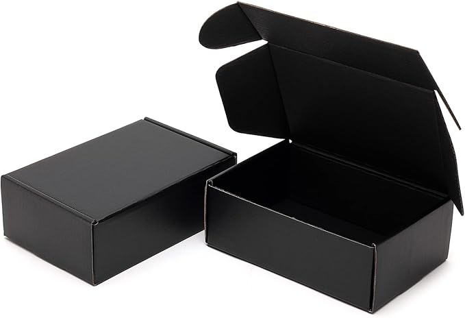 Small black cardboard shipping box 6x4x2 inch