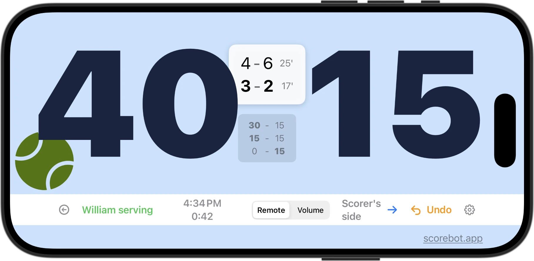 Smart Scoreboard App Screenshot